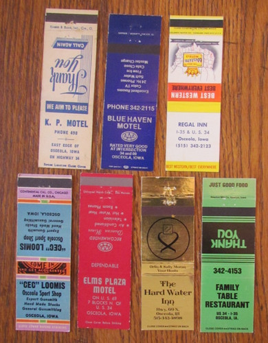 Osceola iowa matchbook - osceola,,